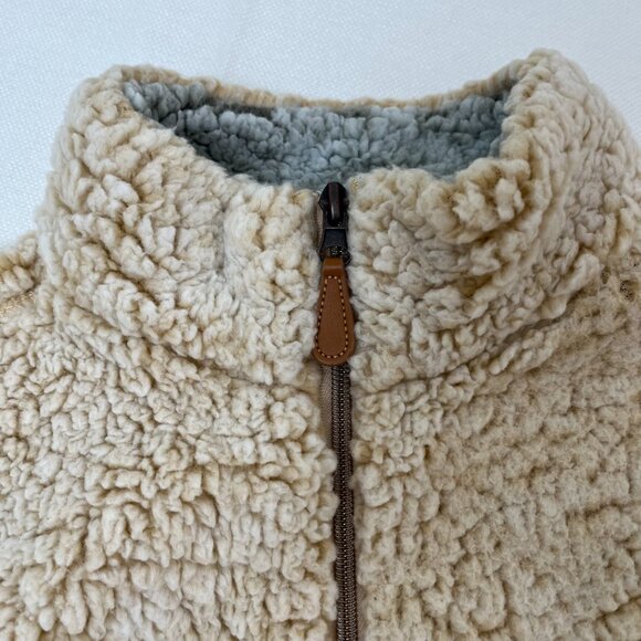 Nordic Fleece The Victoria Sherpa Pullover in Oatmeal Quarter Zip Sweater Large - Picture 10 of 15